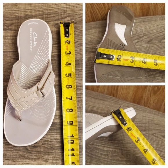 Clarks Cloudsteppers Breeze Sea Flip Flop Sandals Women's Size 9 Tan - Picture 11 of 11